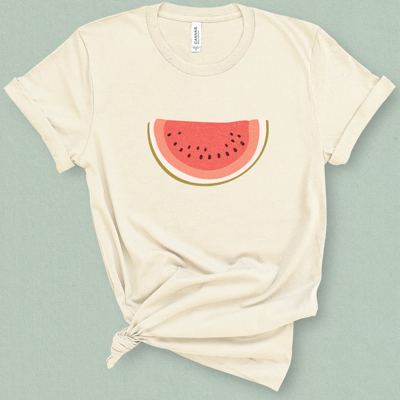 Minimal Watermelon Graphic T-shirt for Women - Fun Retro Summer T-shirt ...