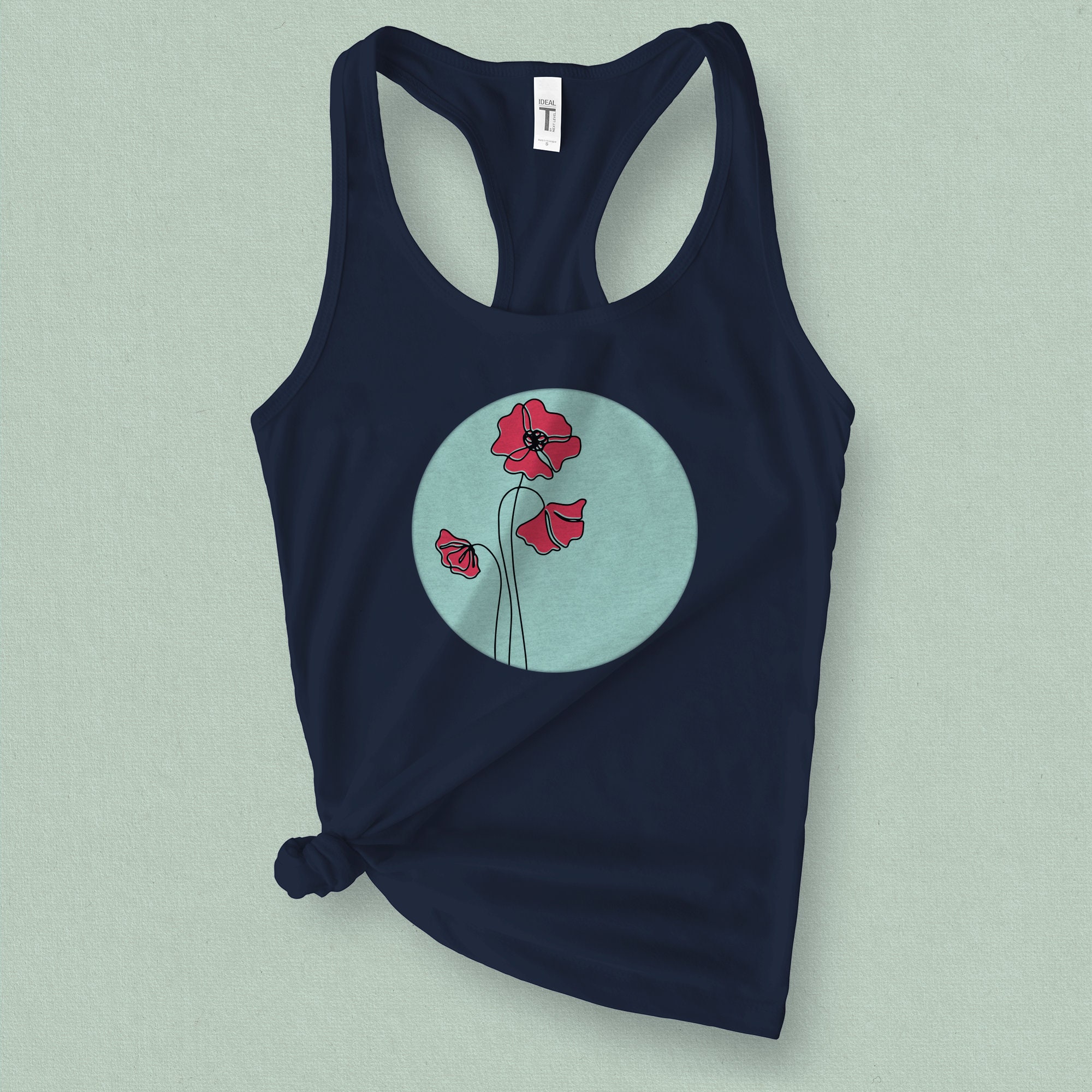 Poppy Graphic Tank Top | Wildflower Shirt | Birth Flower Top