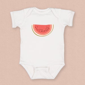 Minimal Watermelon Graphic Baby Body Suit - Fun Retro Summer Baby Outfits - Graphic Baby Body Suit