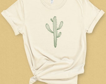 Camisa Cactus, Camisa Occidental, Camiseta Gráfica Mujer, Camisa Suculenta, Camiseta Cactus, Camisa Desierto, Camisa Boho, Camisa Planta, Camiseta Verano
