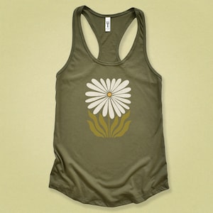 Daisy Tank Top. Flowers Top. Cute Daisy Womens Tank. Vintage