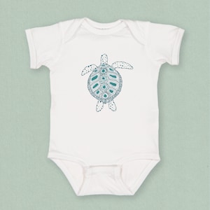 Sea Turtle Graphic Baby Body Suit, Sea Life Baby One Piece , Nautical Baby Outfit,  Cute Beach Life Body Suit for Baby