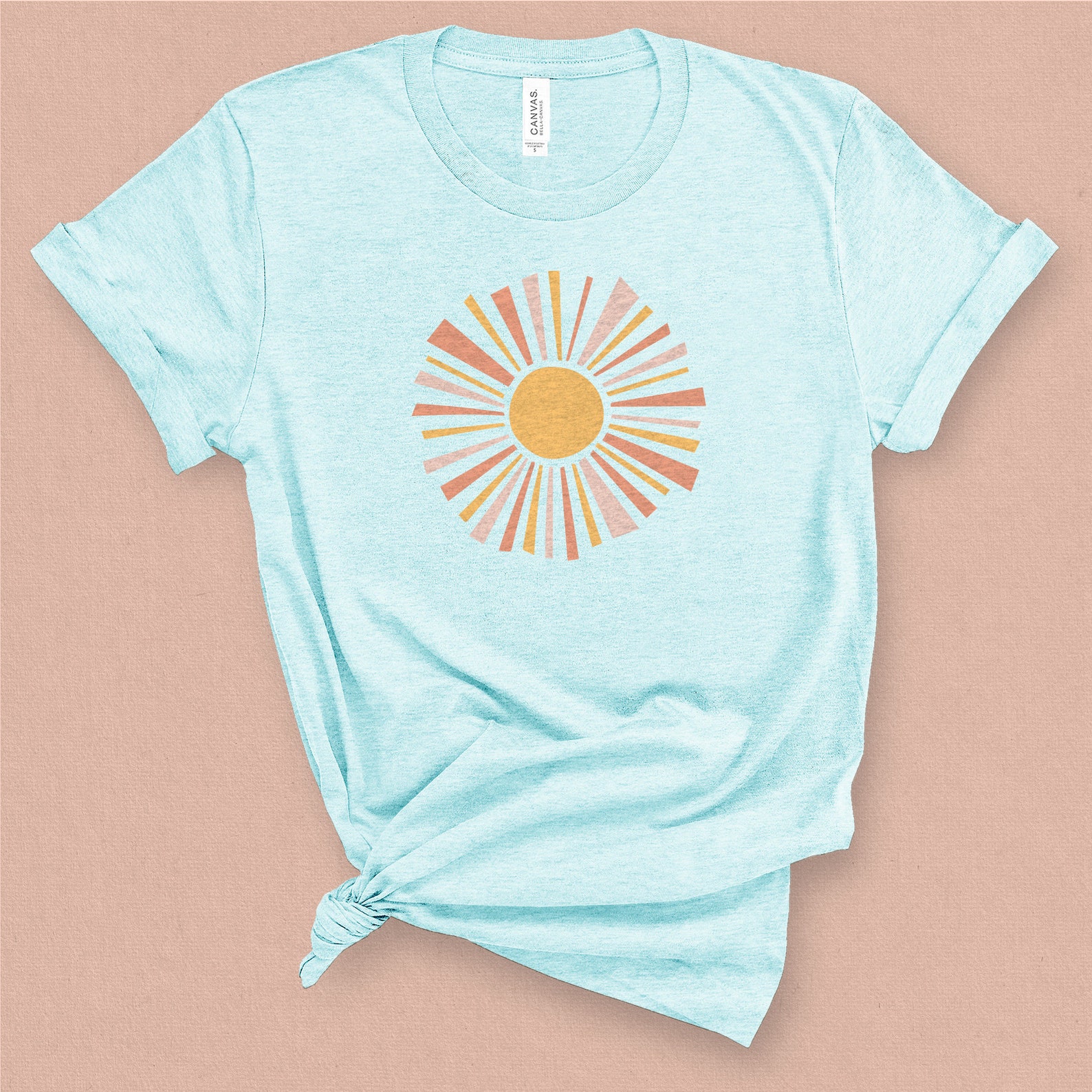 Sun Graphic Tee Soft & Comfy Pastel T-shirt Boho Tee - Etsy