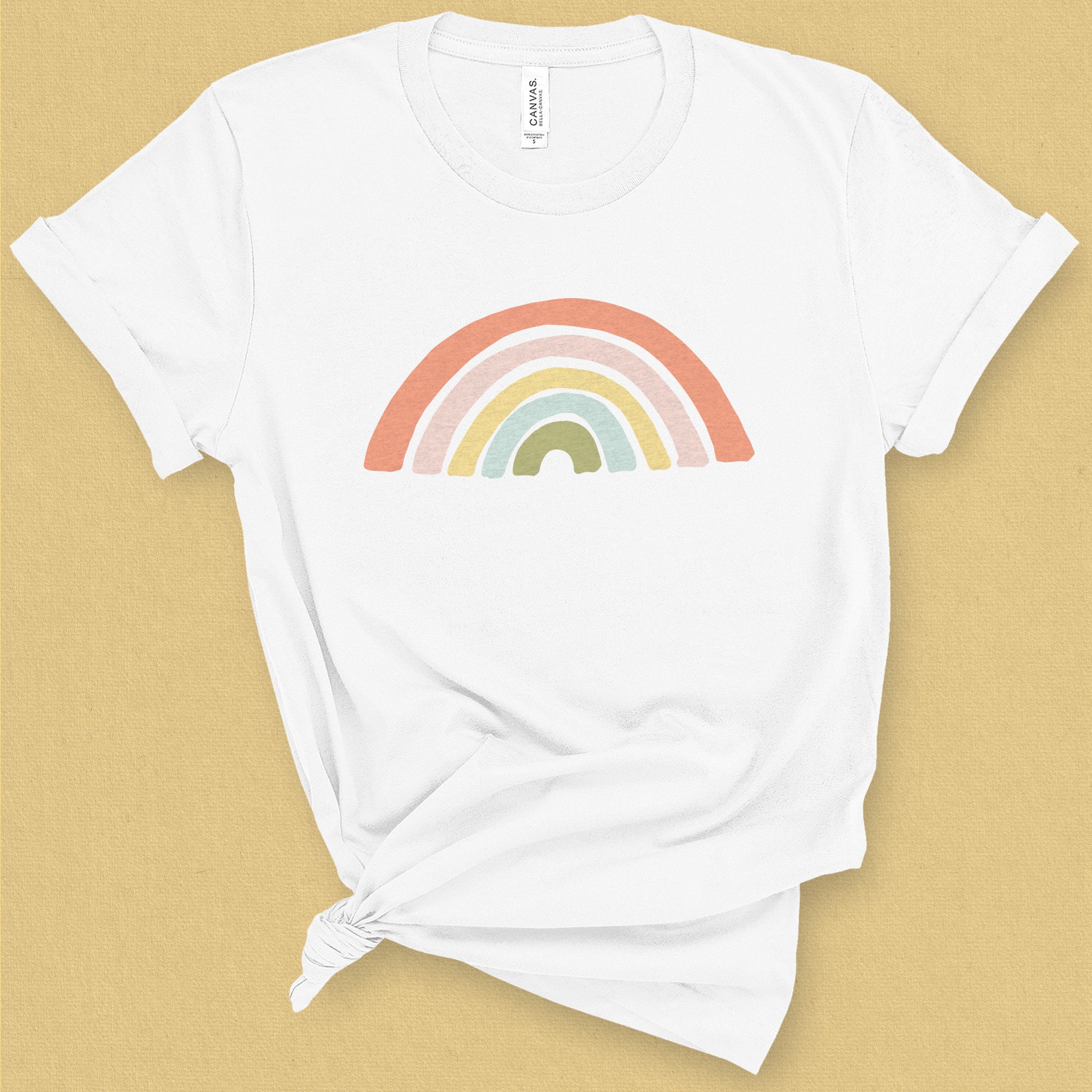 Pastel Retro Rainbow Graphic Tee for 