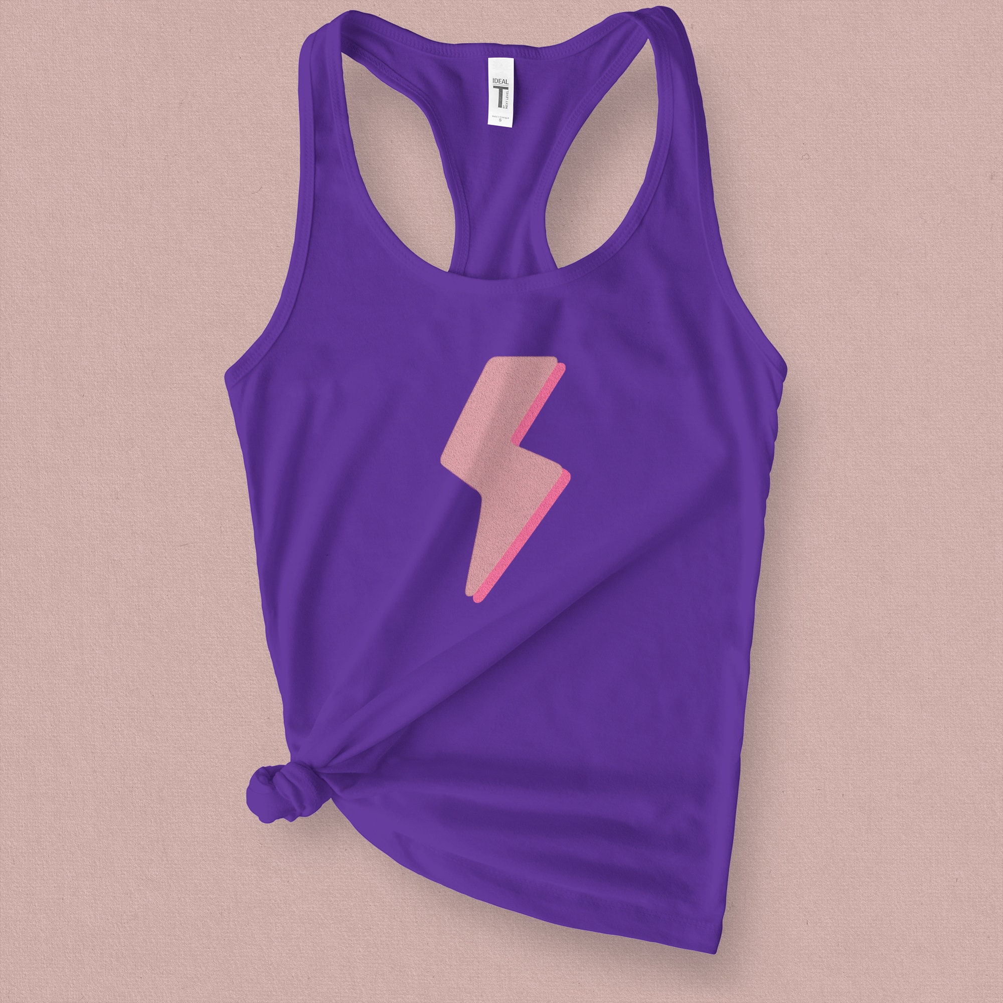 Retro Lightning Bolt Graphic Tank Top for Women, Strong