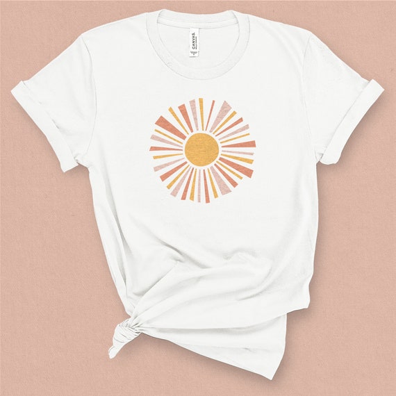 Sun Graphic Tee Soft & Comfy Pastel T-shirt Boho Tee - Etsy