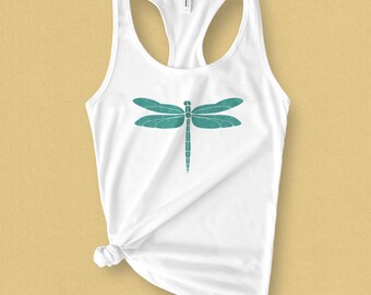 Dragonfly Graphic Tank Top for Women, Insect Tank Tops for Women, Summer Tank Top, Gift for Her