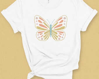 Magical Butterfly Flower Graphic Tee, Cute Butterfly T-shirt, Spring Shirt, Nature Lover, Butterfly Lover
