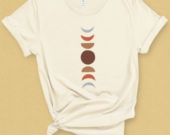 Terracotta Moon Phase Shirt, Terracotta Shirt, Moon Shirt, Celestial Shirt, Moon Phase Shirt, Astrology Shirt, Boho Full Moon Shirt