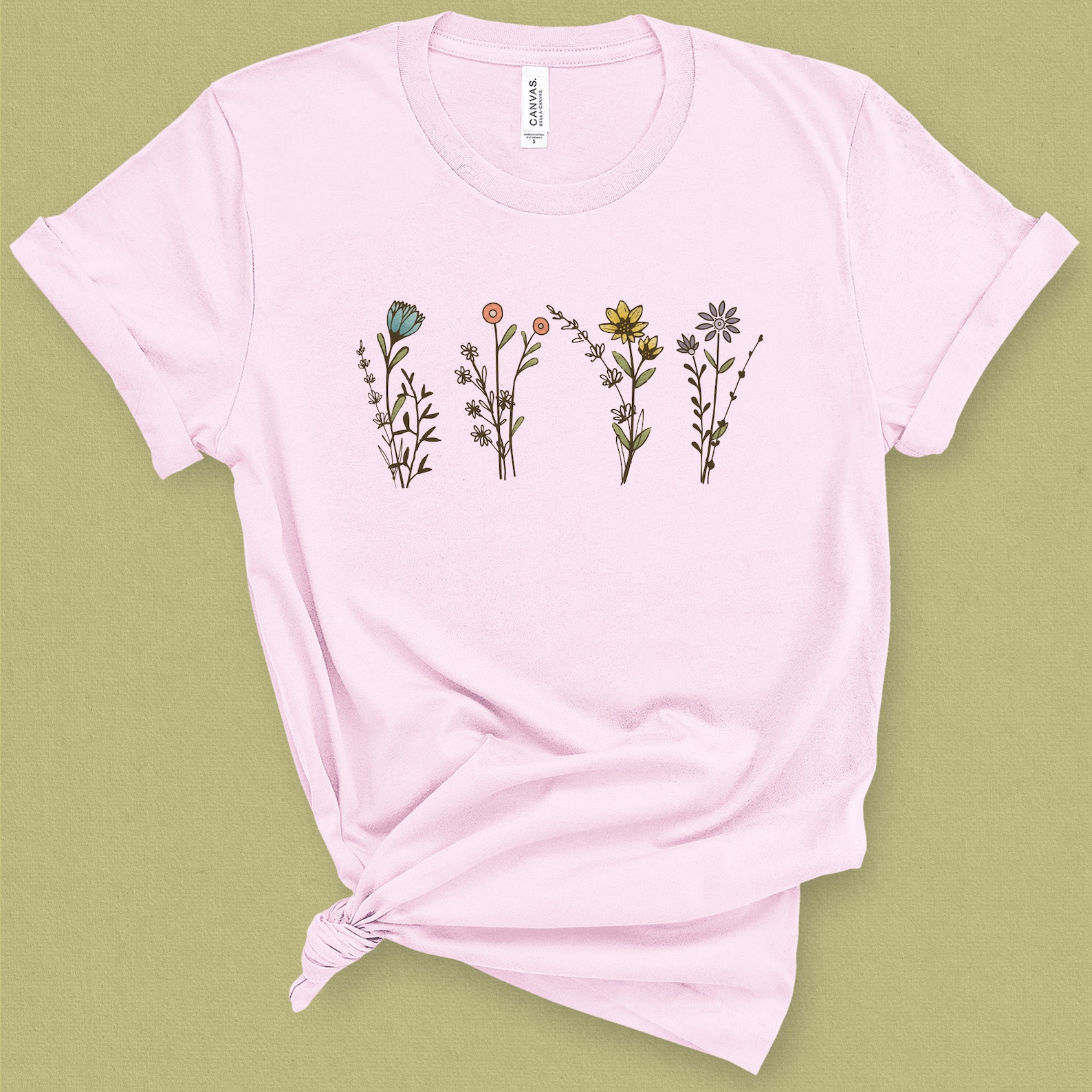Wildflower T-shirt Graphic Tee Botanical Tshirt | Etsy
