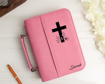 Personalized Leather Bible Cover, Custom Baptism Gift, Customized Engraved Cover, Bible Case, Christian Gift, Vegan Leather Bible Protector