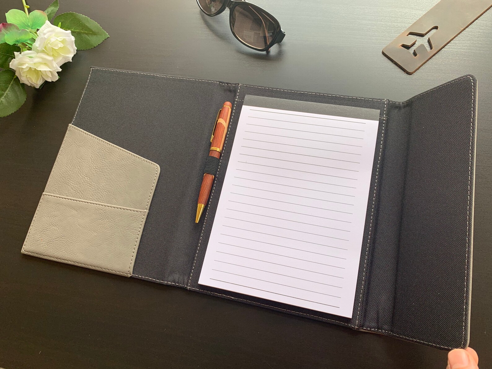 Personalized Notebook Portfolio with Refillable Notepad Etsy