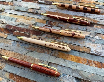 Executive Personalized Pen, Engraved Exotic Wooden Pen, Custom pen, Wood Pen, Pen Set, Maple Pen Case and Pen Set