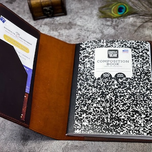 Couverture de carnet de notes en cuir B5 : carnet de notes pleine fleur fait main