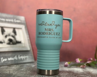 Christmas Gift for Teacher, Personalized Tumbler, 20 oz Mug with Handle, Employee Appreciation Gift