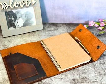 Valentines Gift for Her, Personalized Leather Journal, Custom Refillable Journal Cover, Leather Diary, Personalized Notebook