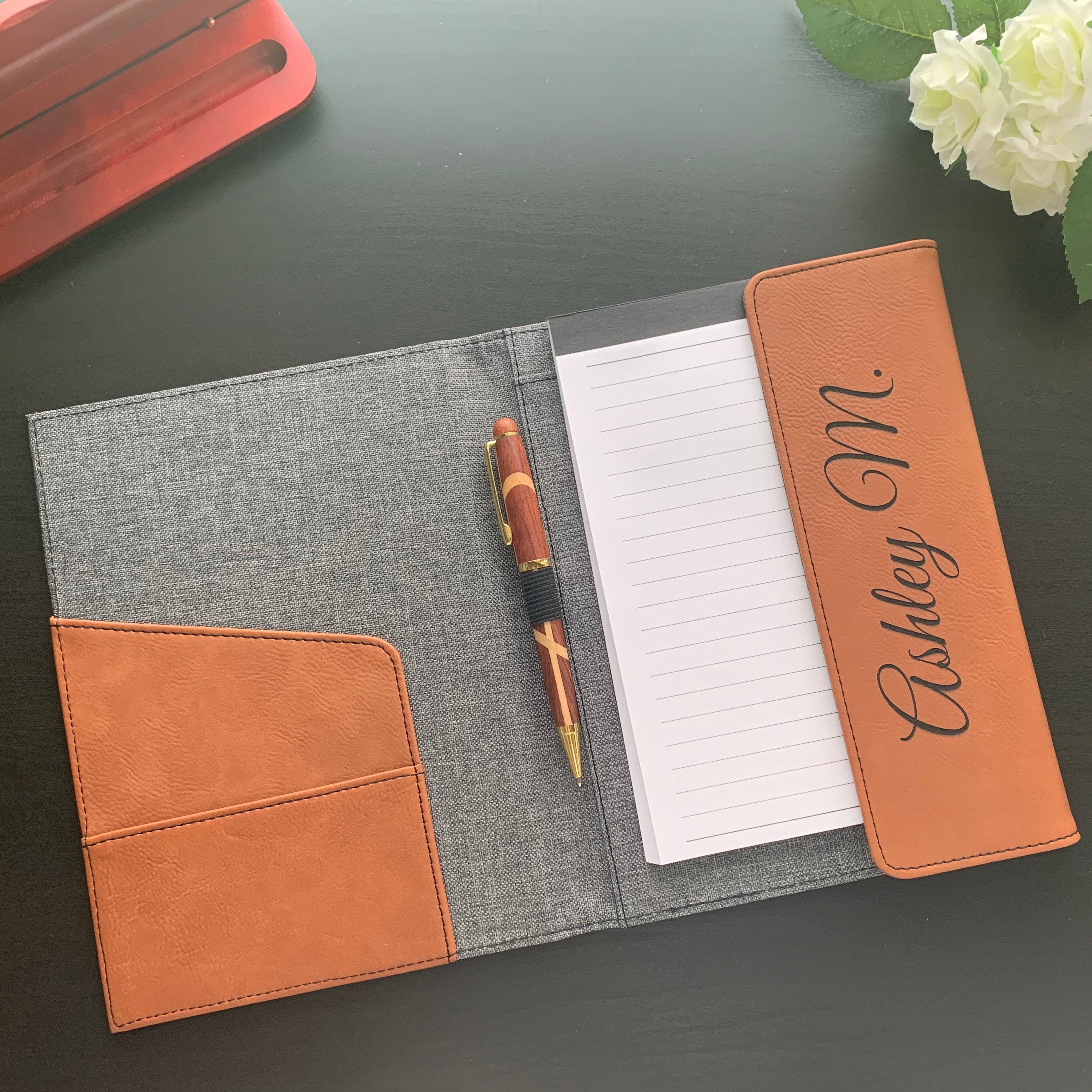 Personalized Portfolio Notebook with Refillable Notepad Etsy