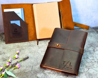 Refillable Leather Journal, Christmas Gift, Refillable Leather Planner, Personalized Journal, Anniversary Gift