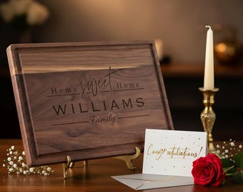 Personalized Walnut Cutting Board, Realtor Closing Gift, Custom Engraved Cutting Board, New Home Housewarming Gift, Client Thank You Gift