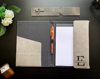 Personalized Notebook, Portfolio with Refillable Notepad  Custom Engraved Portfolio, Graduation Gift Personalized Business Gifts