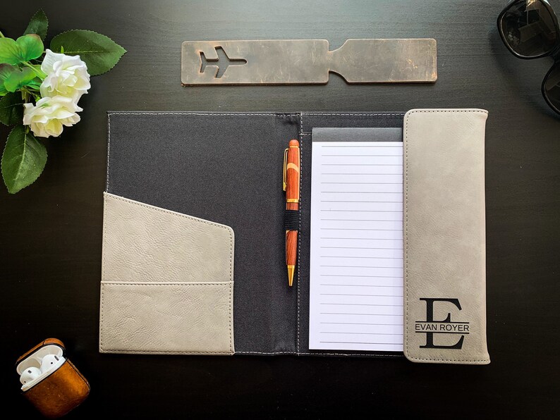 Personalized Notebook Portfolio With Refillable Notepad Etsy
