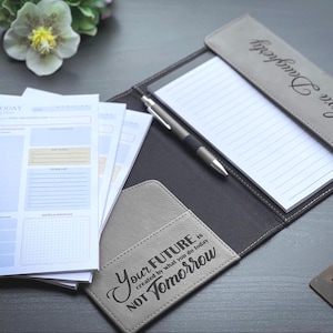 Personalized Vegan Leather Padfolio with Notepad & Pen - Corporate Gift