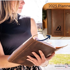 Executive Personalized Gift, 2025 Planner+ Refillable Personalized Leather Cover, Personalized Planner, Business Gift