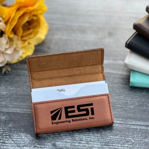 Étui à cartes personnalisé, cadeau de patron gravé sur mesure, porte-carte de visite, cuir, cadeau d’employé, cadeau d’entreprise