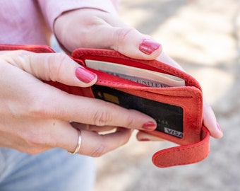 Slim Front Pocket Wallet, Leather Wallet, Personalized Wallet, 100% Full-Grain Leather wallet, Minimalist Card Holder