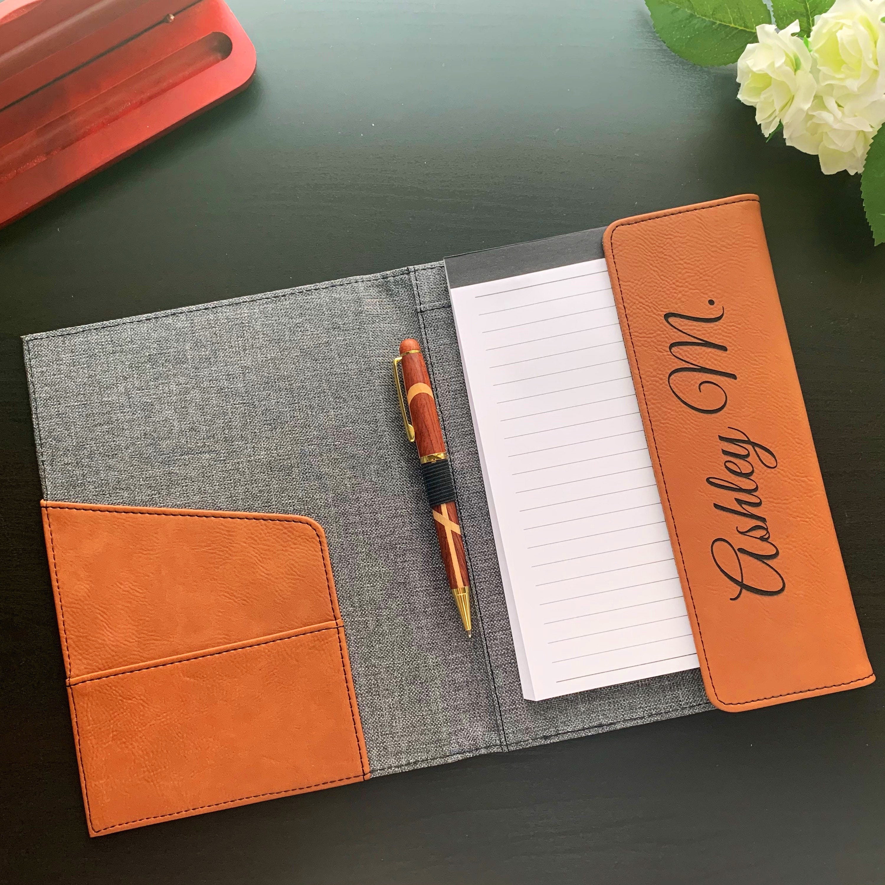 Personalized Notebook Portfolio with Refillable Notepad | Etsy