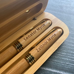 Wood Pen & Pencil Set, graduation gift, office gift, office accessories, personalized pen case, personalized pen set image 6