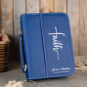 Personalized Vegan Leather Bible Cover – Custom Engraved Christian Gift