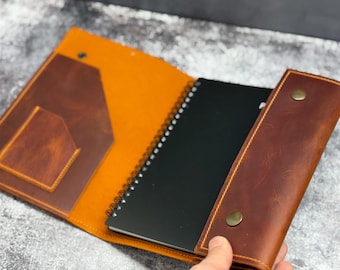 Refillable Leather Planner Cover + 2026-2027 Planner + Pen  | Personalized Company Gift, Custom Logo Corporate Gift, Client & Employee Gift