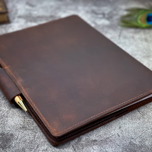 Leather B5 Composition Notebook Cover: Handmade Full Grain Journal - Etsy