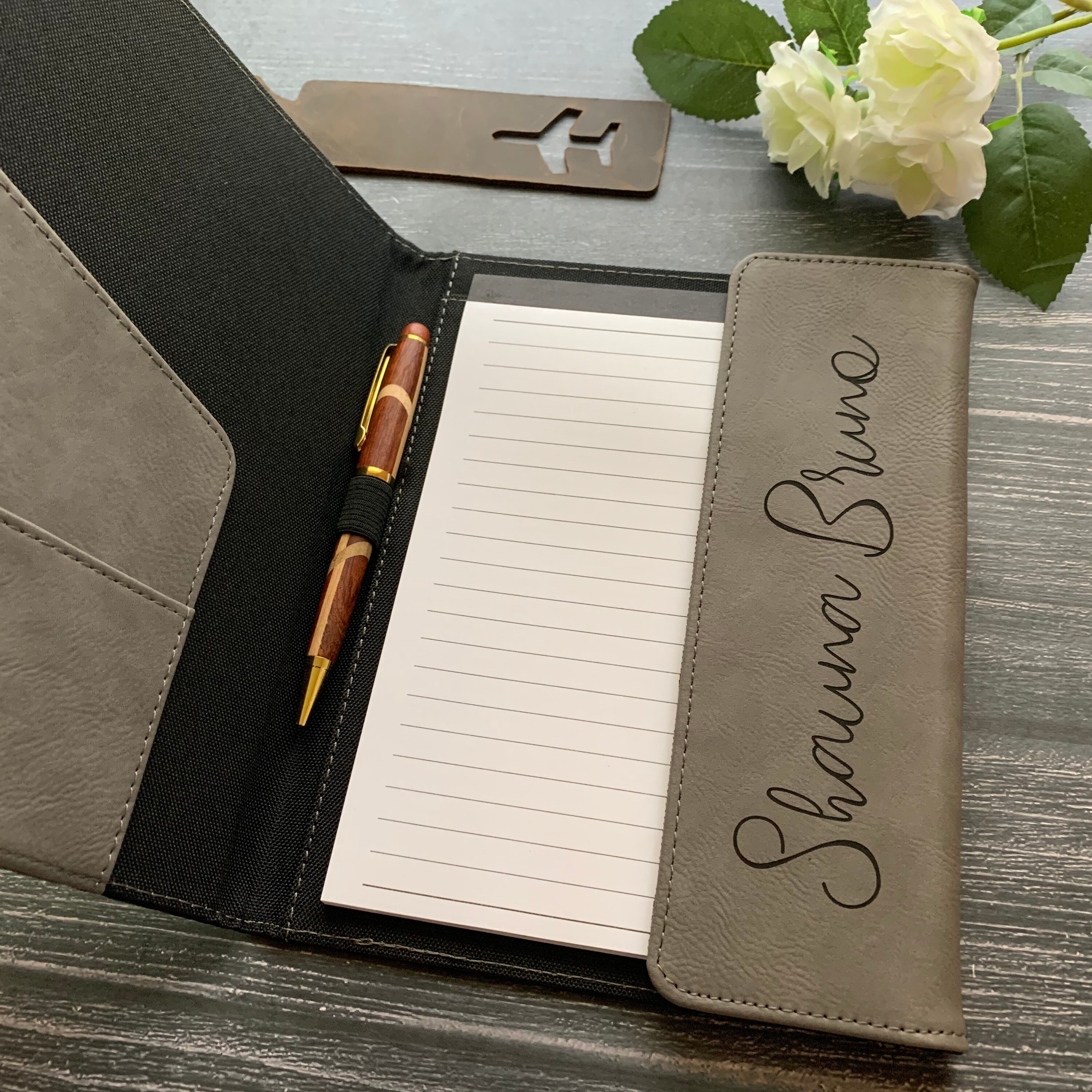 Personalized Notebook Portfolio with Refillable Notepad Etsy