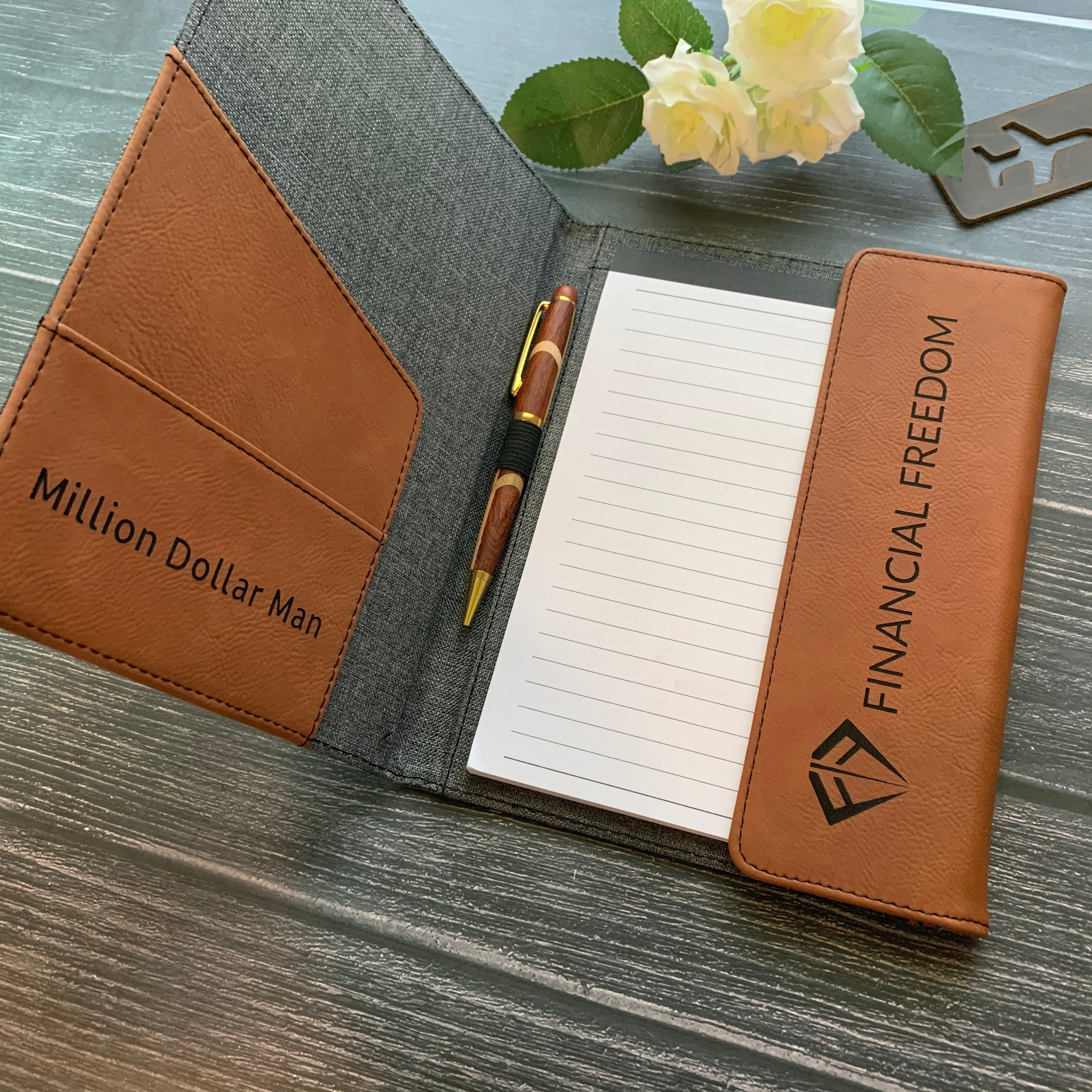 Personalized Notebook Portfolio with Refillable Notepad Etsy