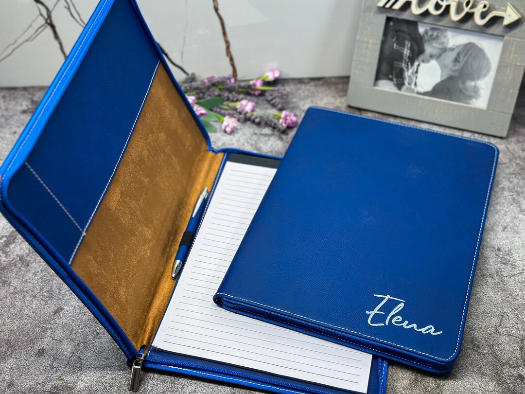 Portfolio With Zipper, Custom Portfolio With Zipper, Personalized