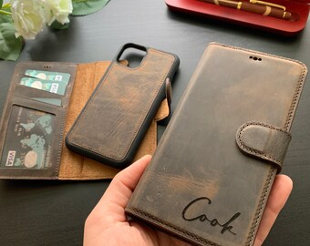 iphone 16 case , Personalized gifts for dad, Iphone 15 case,  100% Leather Wallet Case, Iphone 15 pro max case iPhone Leather Wallet