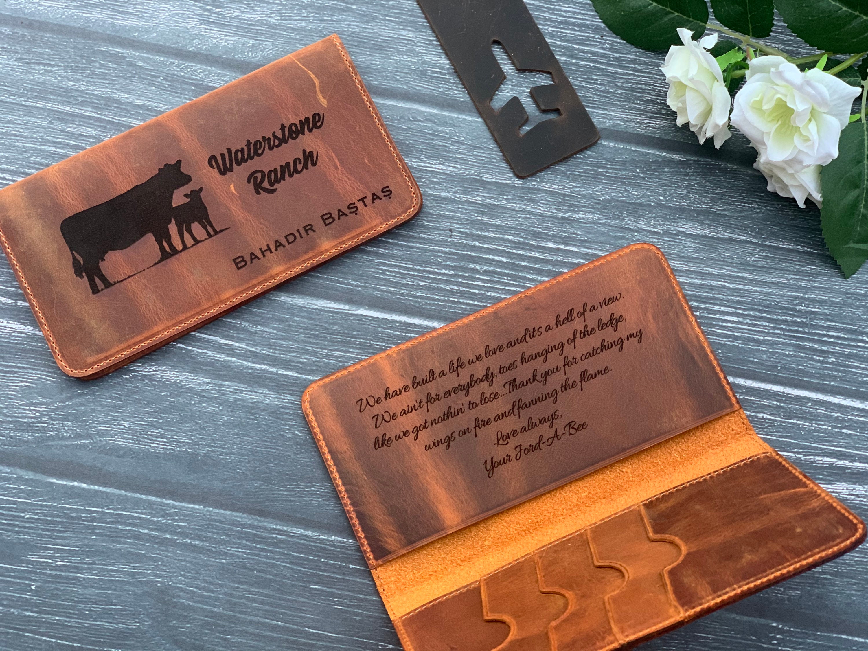 Personalized Checkbook Cover Customized Leather Checkbook Etsy