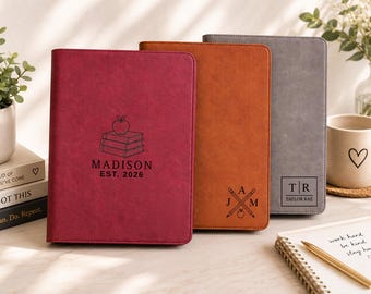 College Graduation Gift for Her, Personalized Leather Portfolio, Custom Zipper Padfolio, New Job Gift, Class of 2027 Gift
