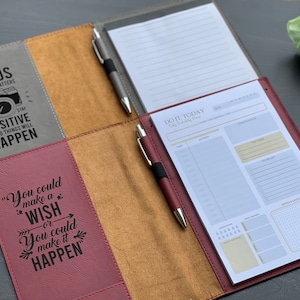Personalized Portfolio with Refillable Notepad, Travel Journal, Writing Journal Cover, Custom Journal, Mother&#39;s Day gift