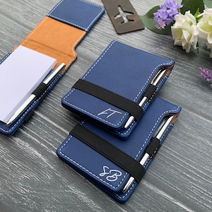 Mini bloc-notes personnalisé avec stylo personnalisé 3 1/4 "x 4 3/4" bloc-notes en similicuir lasable en cuir brut, cadeau de la Saint-Valentin pour elle