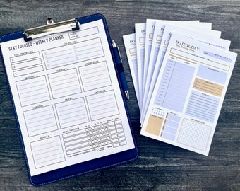 The ultimate EngraveToRemember Planning Package, Small Business Owner Gift, 1 Year Weekly + Daily Planner Refill+ Clipboard + Pen