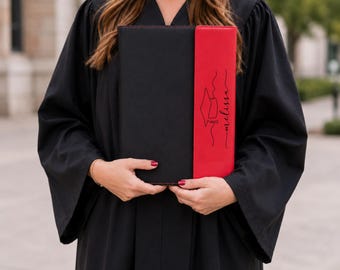 Personalized Graduation Padfolio with Pen, Custom Vegan Leather Portfolio Planner, Engraved Gift for Graduate, Class of 2026 Gift