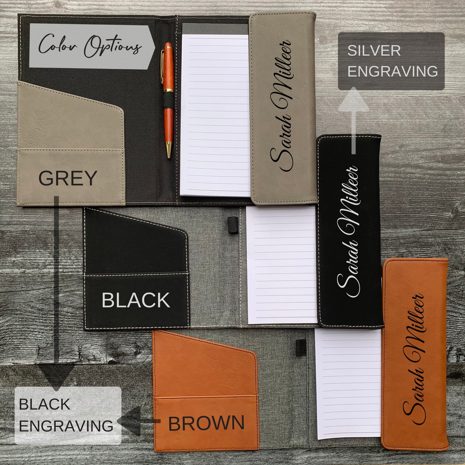 Personalized Notebook Portfolio with Refillable Notepad Etsy