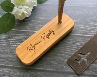 Wood Pen & Pencil Set,  graduation gift, office gift, office accessories, personalized pen case, personalized pen set