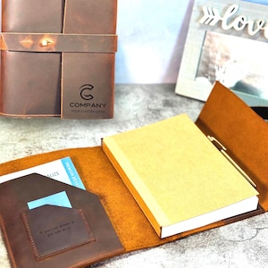 Refillable Leather Journal, Christmas Gift, Refillable Leather Planner, Personalized Journal, Anniversary Gift
