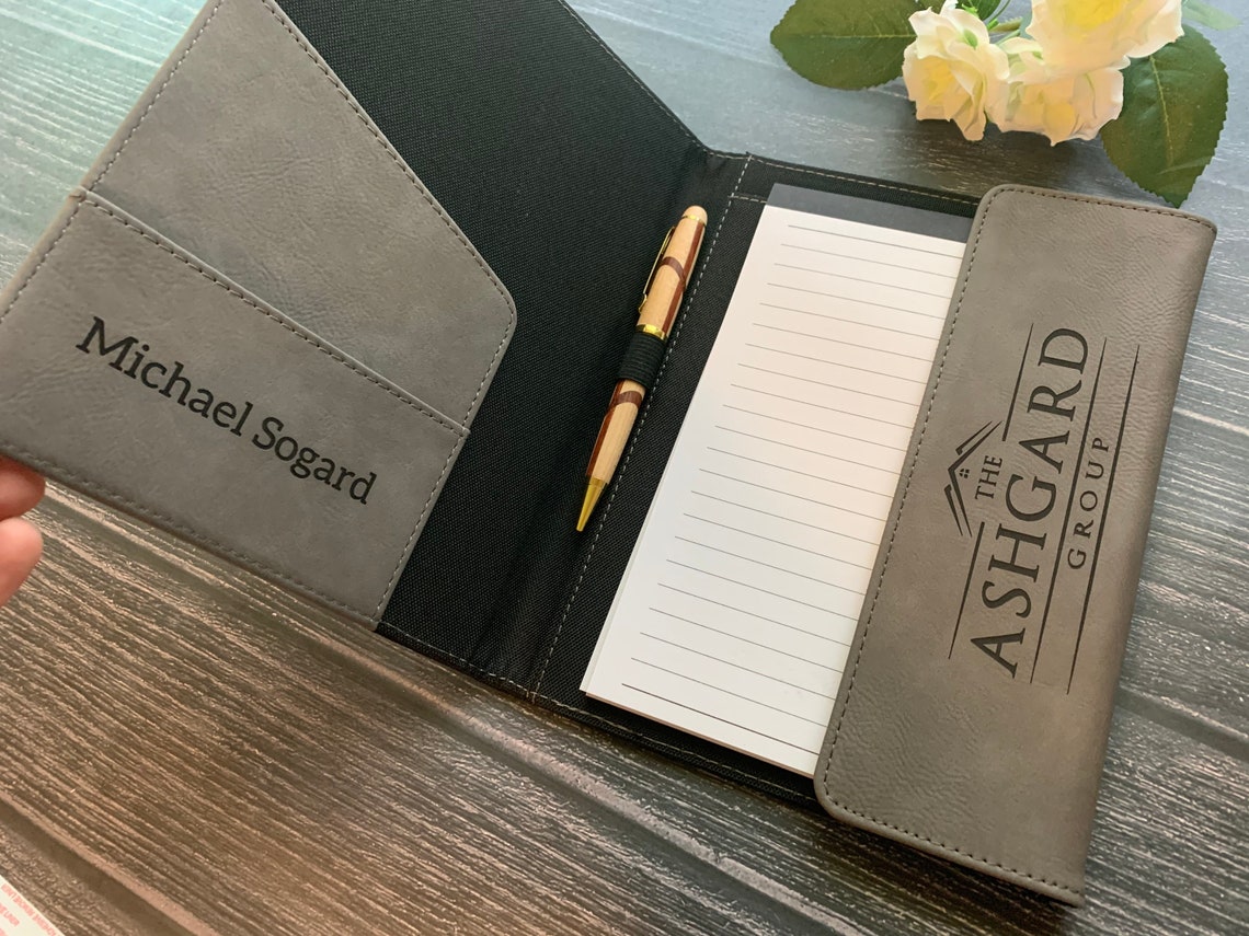 Personalized Notebook Portfolio with Refillable Notepad Etsy