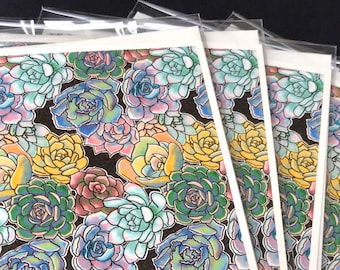 Rainbow Succulent Card - Psychedelic Plant Note Card for Any Occasion - Plant Lover Stationery Card Set or Single Card