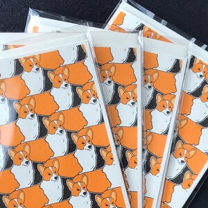 Corgi Dog Cartoon Pattern Card - Blank Dog Card for All Occasions - Funny Corgi Note Card Set or Single Card